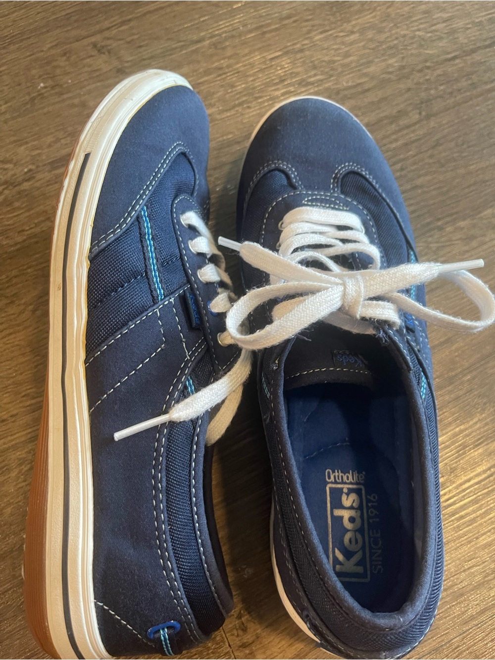 Keds Navy Canvas Sneakers with White Laces
